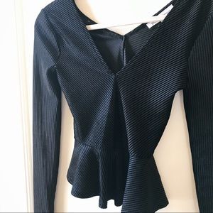 BCBG Velvet Peplum Top